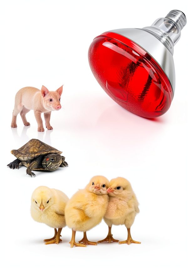 Infrared Heat Lamp Bulb for Chickens Red Heat Lamp Flood Light Heat Lamp Bulb 150 W Heating Bulbs for Brooder Coops Pets Chicks Reptiles Food Service (1 Pack)-0